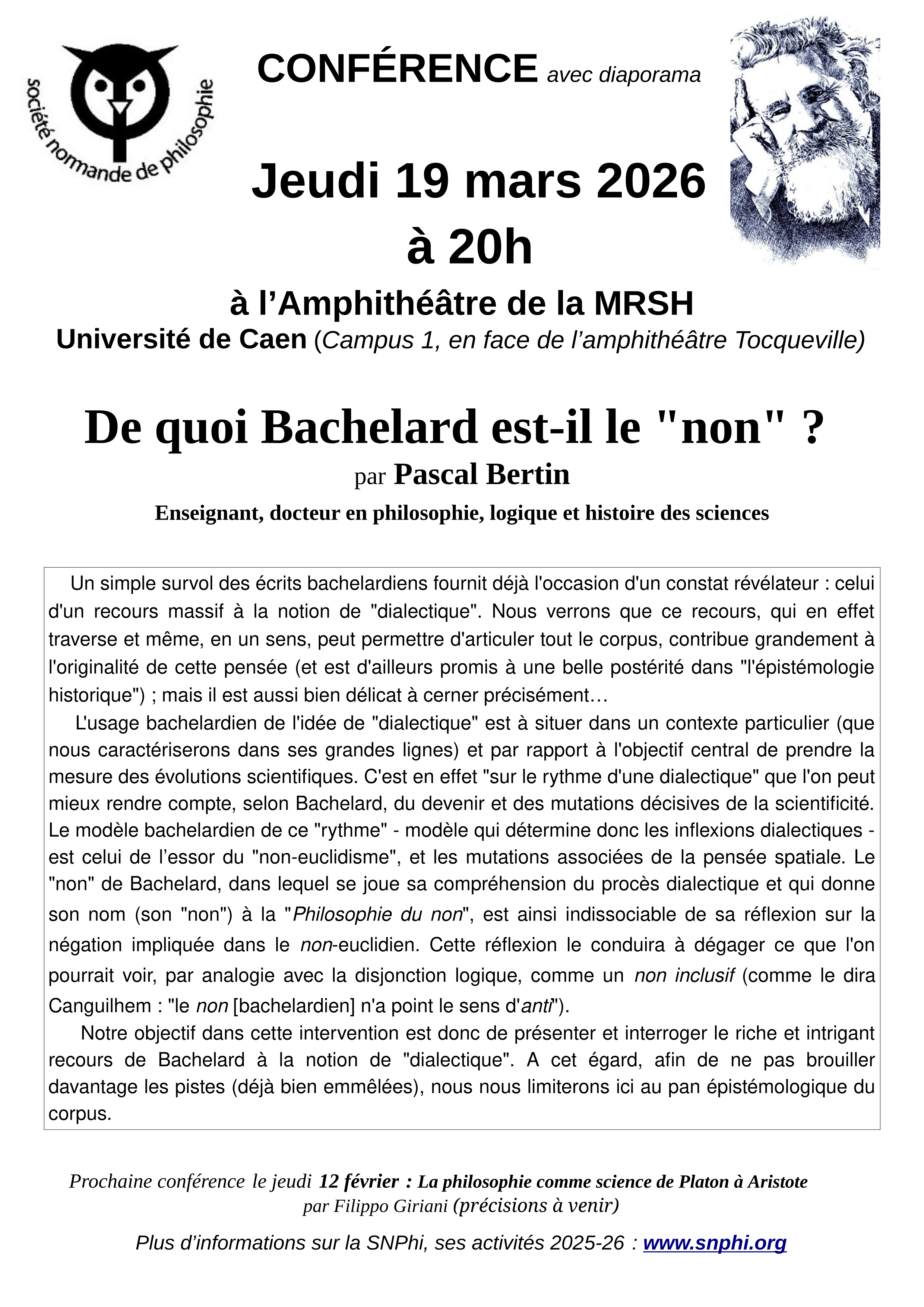 Flyer annoncant la conference du 19 mars